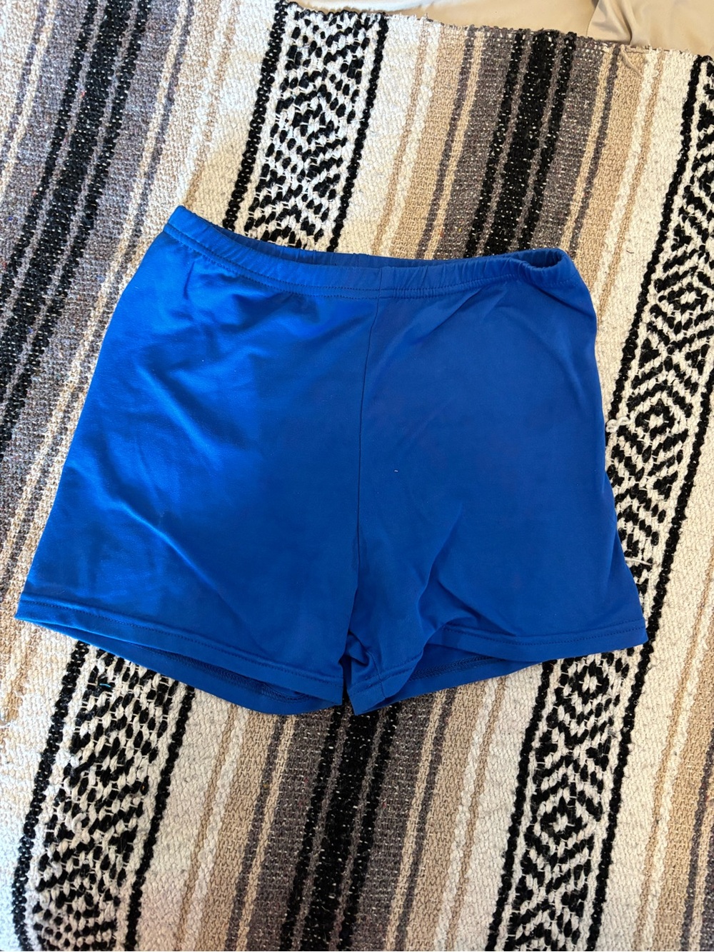 Royal Blue Basic Elastic Waist Shorts